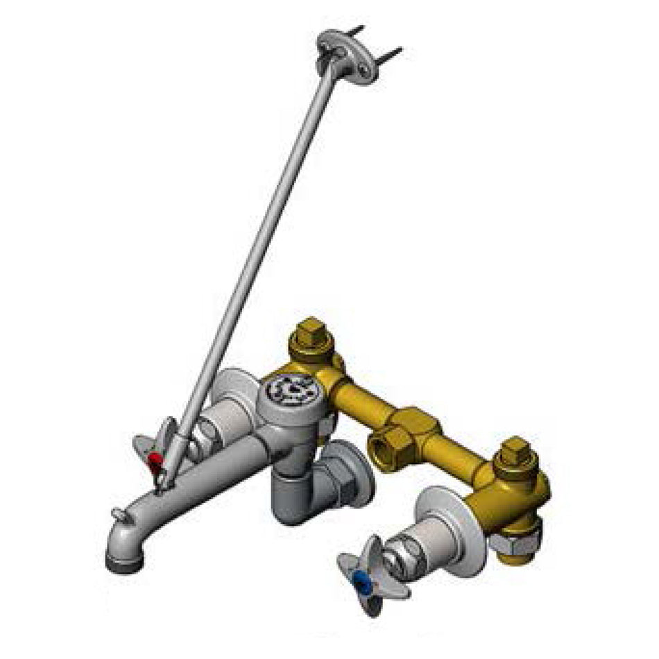 Service Sink Faucet, Concealed Mixing Valve, Vacuum Breaker, Wall Brace, 3/4" Hose Thread