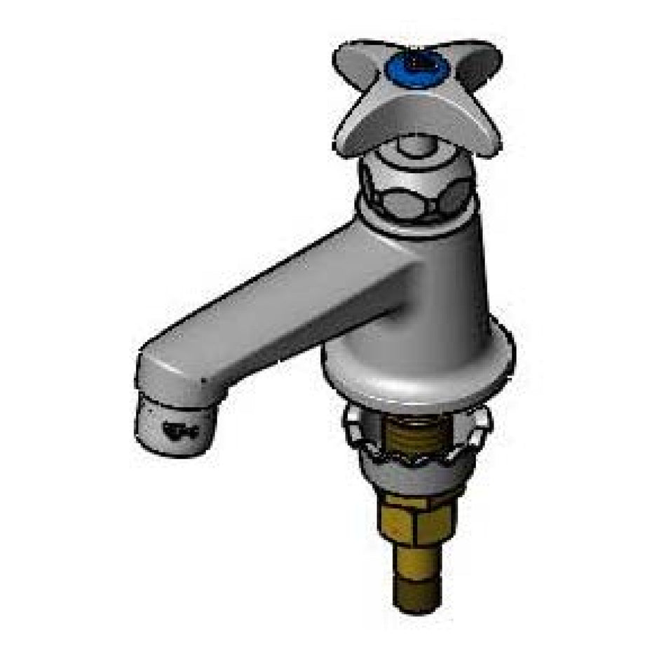 Sill Faucet, Cerama Cartridge, 4-Arm Handle, Stream Regulator Outlet, 1/2" NPSM Male Inlet Shank