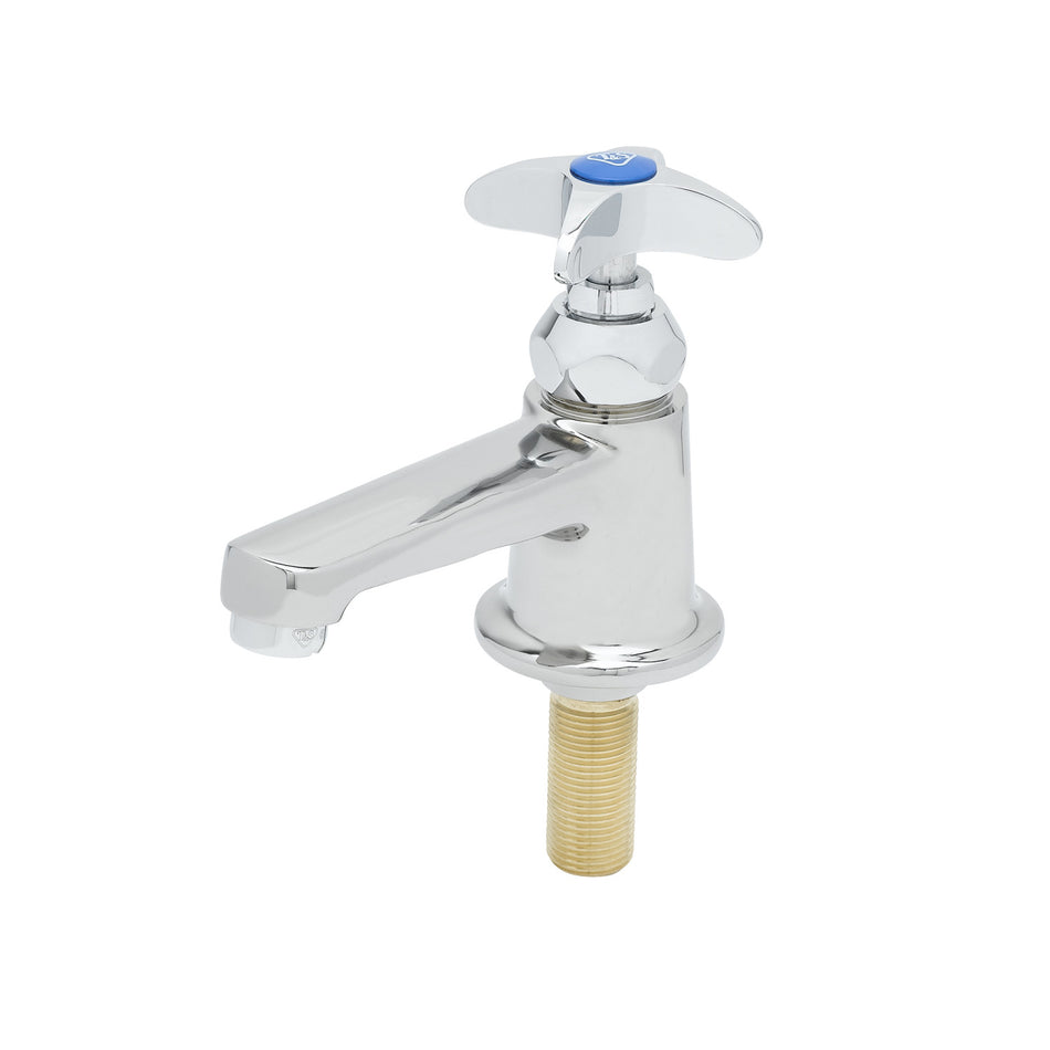 Single Temp Basin Faucet, 4" Integral Spout with 1.5 GPM Aerator, 4-Arm Handle