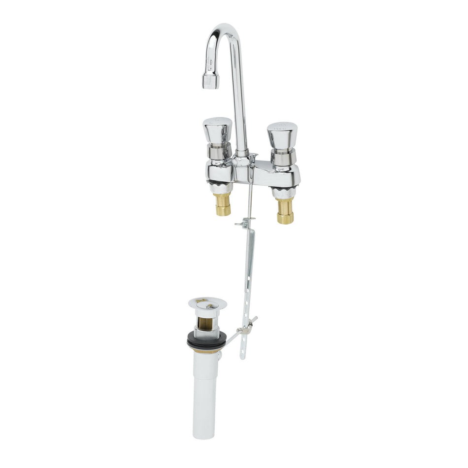 T&S Brass B-0833 Metering Faucet - 4" Centers & Pop-Up Drain