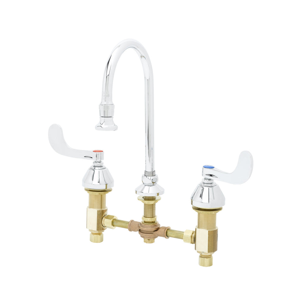 T&S B-0865-04 Deck Mount Medical Faucet w/ 4" Wrist Action Handles