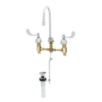 T&S Brass B-0869-04 Concealed Medical Faucet - 4" Wrist Handles & Pop-Up