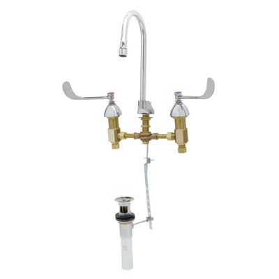 T&S Brass B-0869 Concealed Medical Faucet - 6" Wrist Handles & Pop-Up