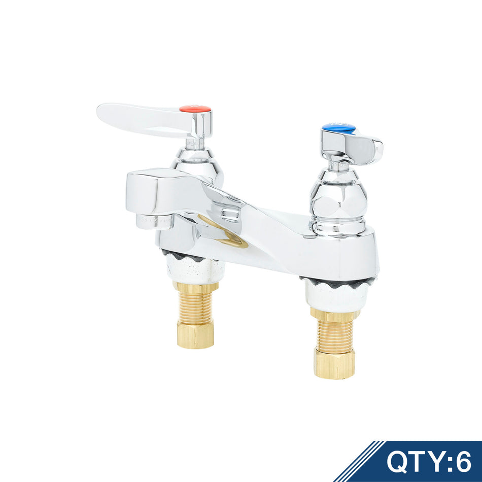 Lavatory Faucet, Deck Mount, 4" Centers, Aerator, 1/2" NPSM Male Shanks (Qty. 6)