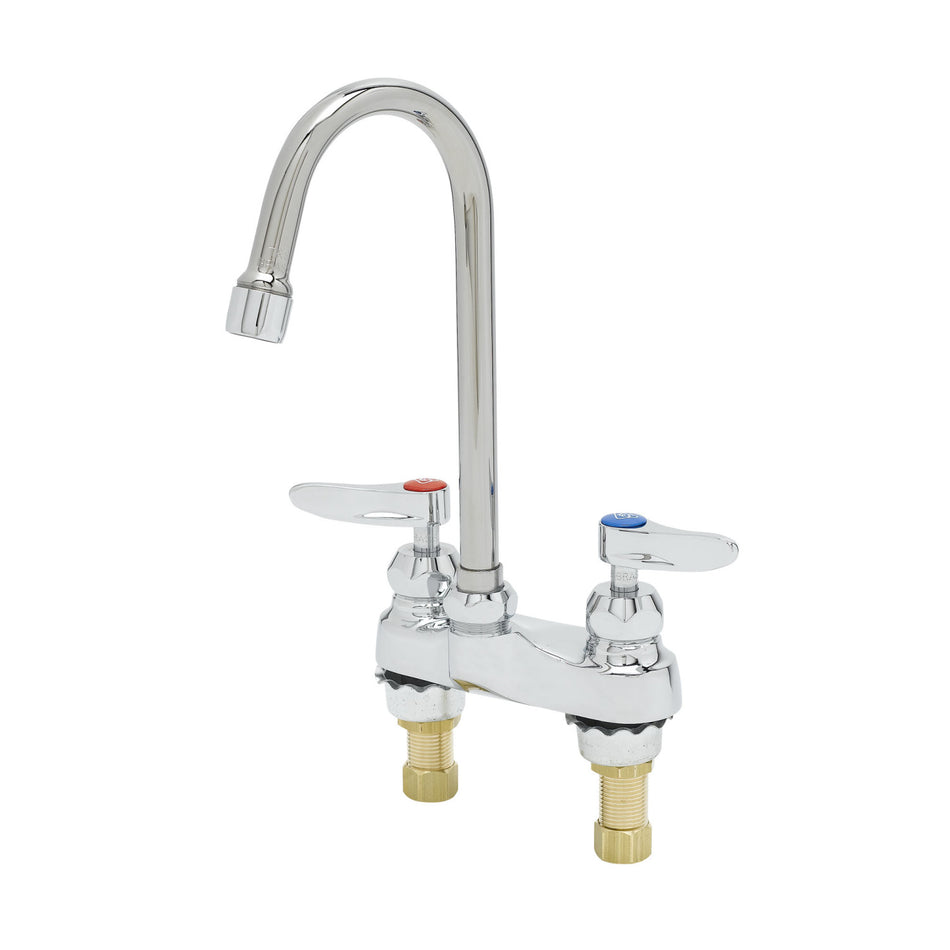 4" Centerset Faucet, Gooseneck, Ceramas, Lever Handles w/ VR Screws, 2.2 GPM Aerator