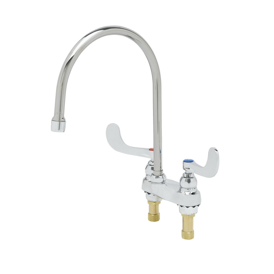 4" Centerset Faucet, Swivel Gooseneck w/ 2.2 gpm Laminar Outlet, Eternas w/ Spring Checks