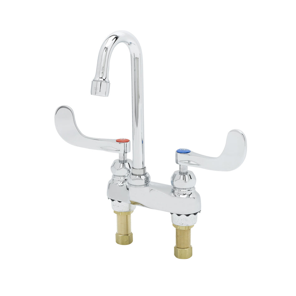 Medical Faucet, 4" Centerset, Swivel/Rigid Gooseneck, 2.2 gpm Aerator, 4" Handles, Ceramas