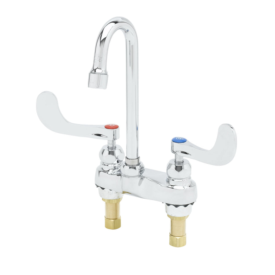 T&S Brass B-0892-F1-CR-SC Medical Faucet - 4 Centerset Ceramas Cartridges 1.0 GPM VR Aerator