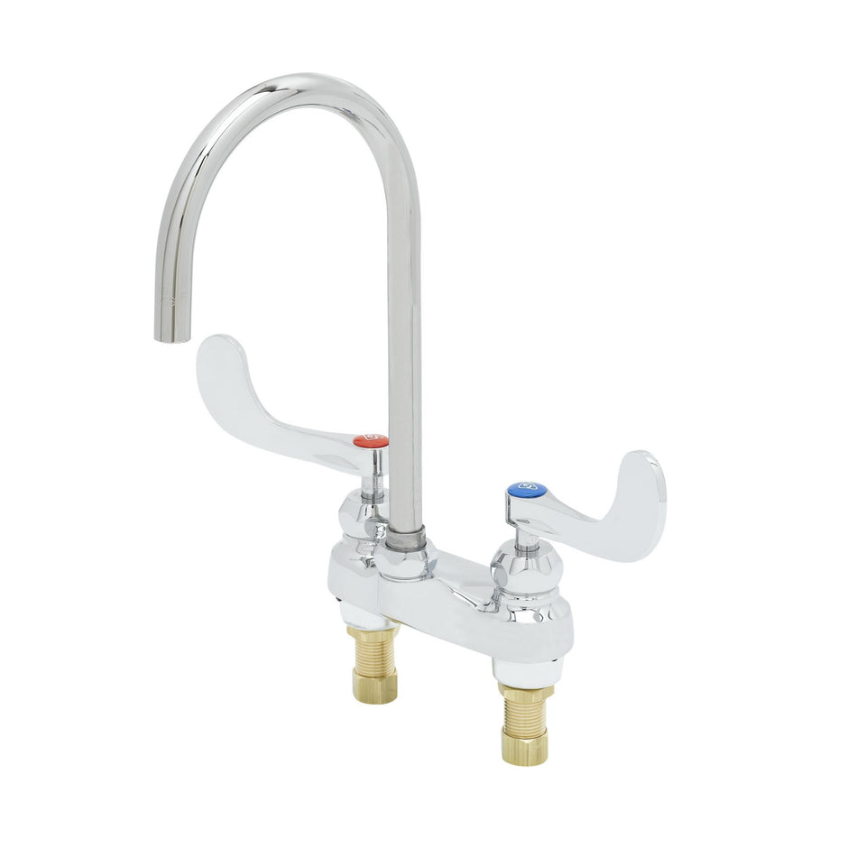4" Centerset Faucet, Ceramas, 4" Wrist-Action Handles, Swivel XP Gooseneck, 1.2 GPM Disc