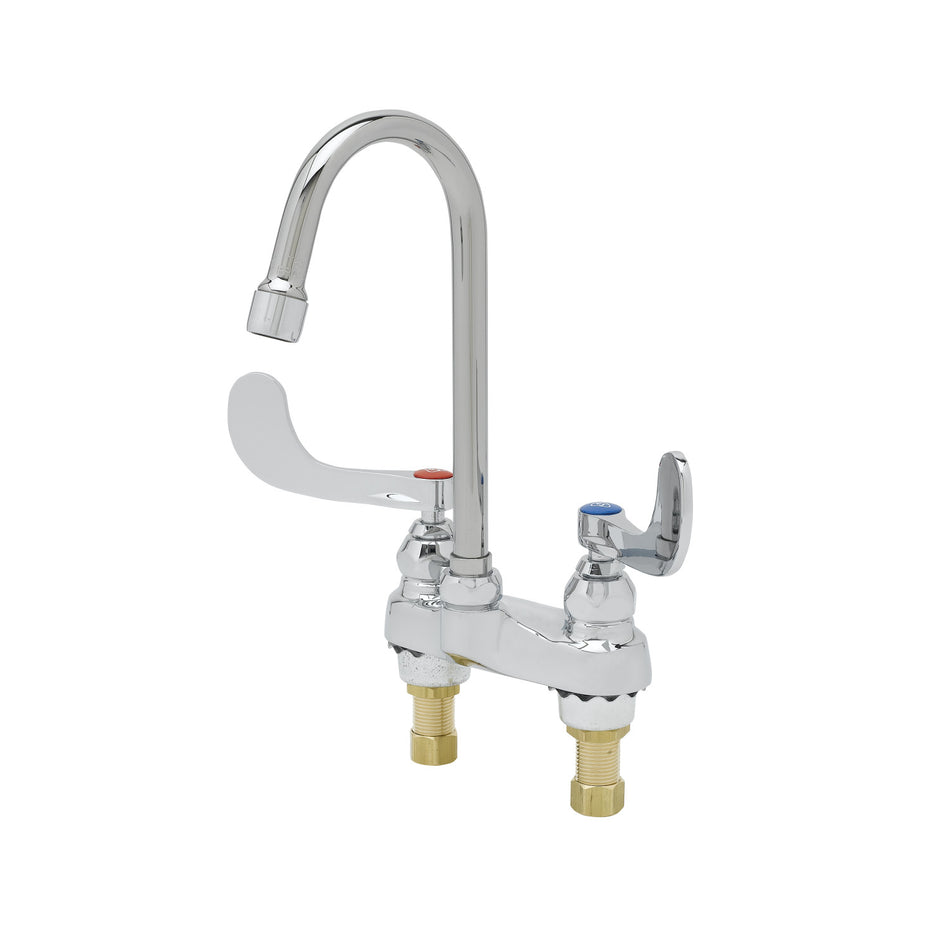 T&S B-0892 Medical Lavatory Faucet, Gooseneck, 4"Wrist Action Handles