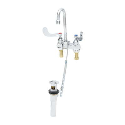 T&S Brass B-0893 Medical Lav Faucet - 4" Wrist Handles & Pop-Up