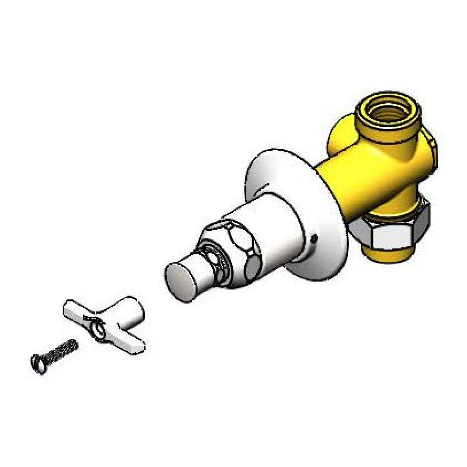 T&S Brass B-1027-UCP Concealed Straight Loose Key Stop - 1/2" NPT
