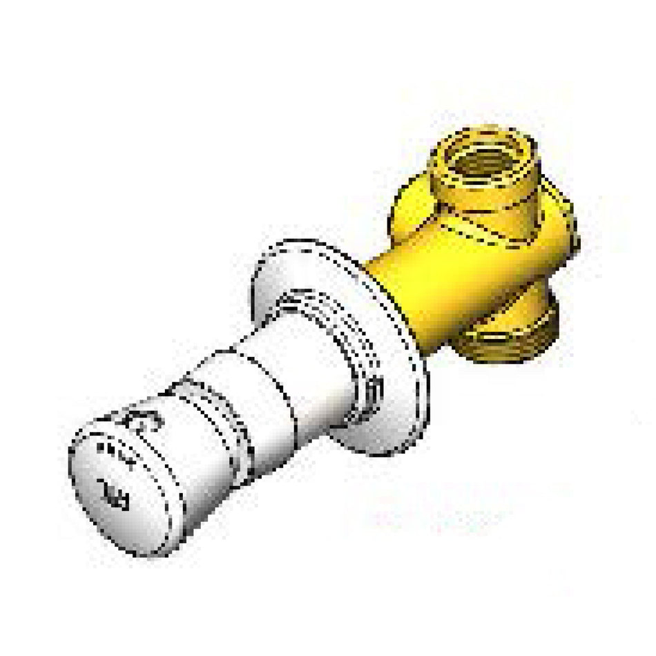 T&S B-1029 Wall Mount Concealed Straight Valve - Slow Self Closing