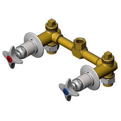 T&S Brass B-1035 Concealed Bypass Mixing Valve - 8" Centers & 4-Arm Handles