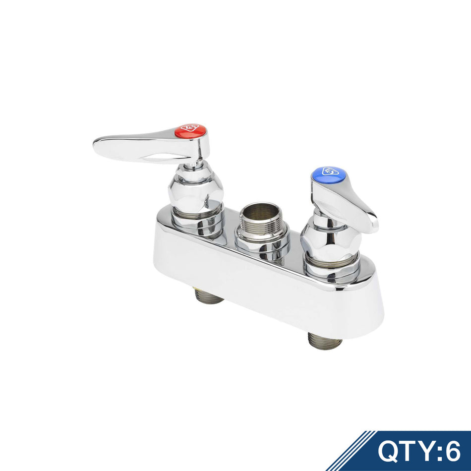 Workboard Faucet, Deck Mount, 3-1/2" Centers, Lever Handles, 1/2" NPT Male Shanks
