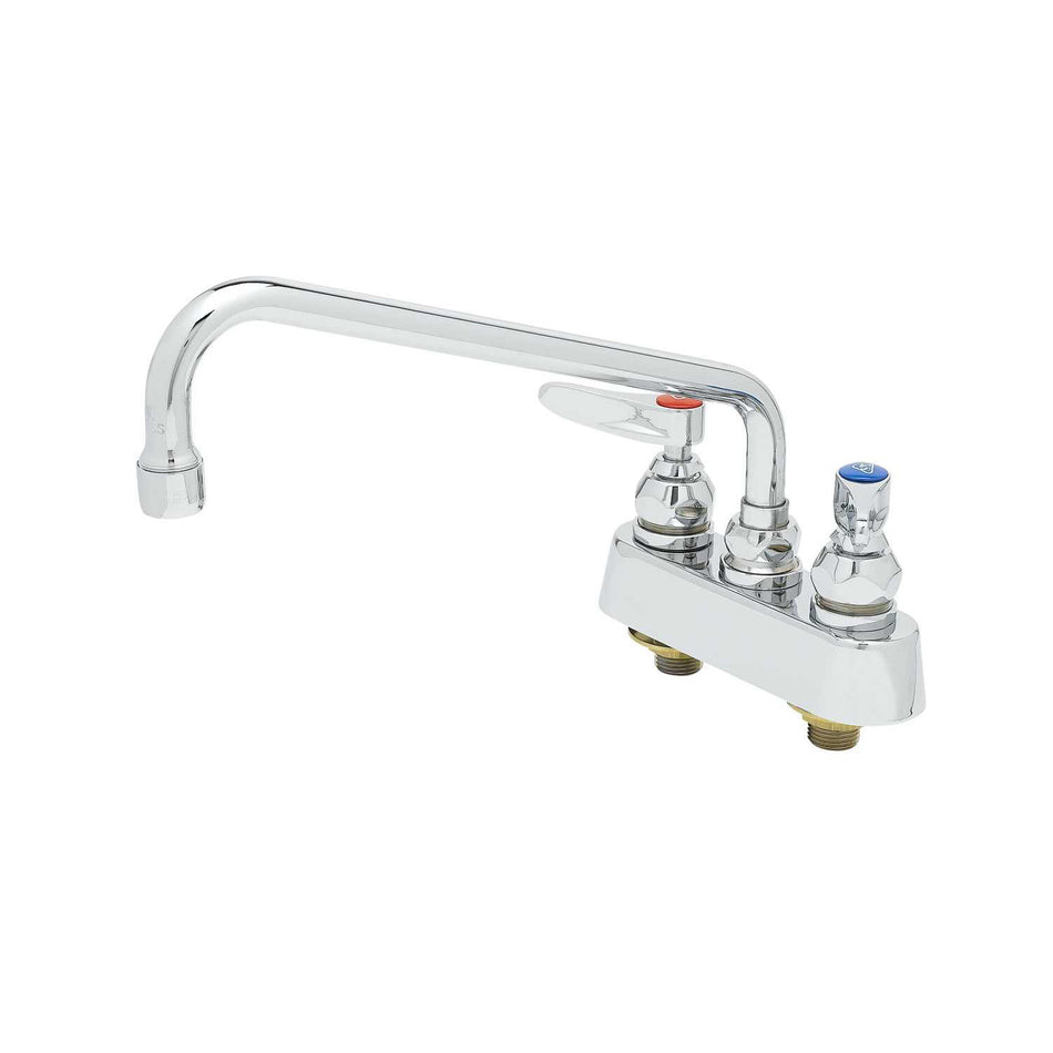 T&S B-1102 Deck Mount Faucet - 10" Swing Spout, 3 1/2" Centers