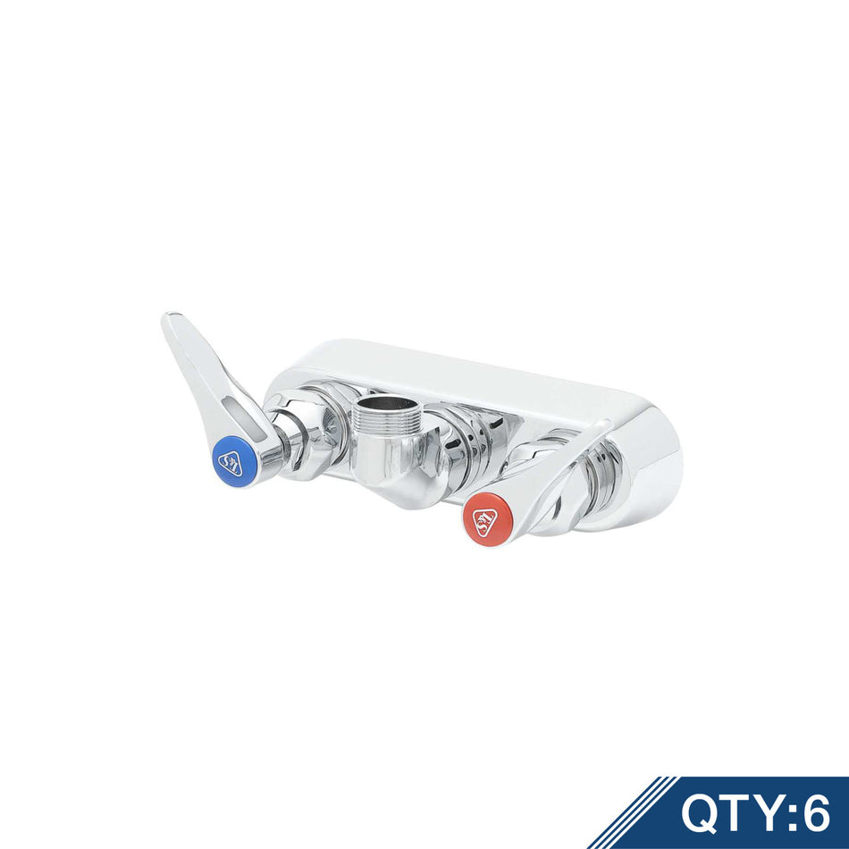 Workboard Faucet, Wall Mount, 3-1/2" Centers, Lever Handles, Less Nozzle (Qty. 6)