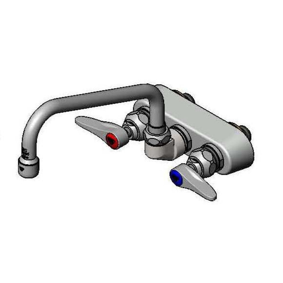 T&S B-1106 Splash Mount Faucet - 8" Swing Spout, 3 1/2" Centers