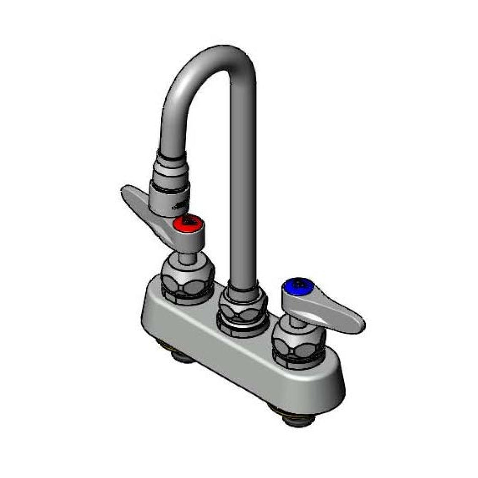 Workboard Faucet, 4" Deck Mount, Ceramas, Swivel Gooseneck, 1.0 GPM VR Aerator