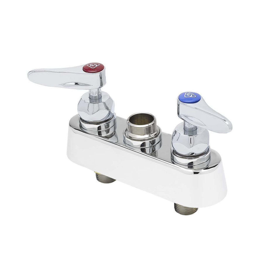 4" Deck Mount Workboard Faucet, Less Nozzle, Cerama, Lever Handles