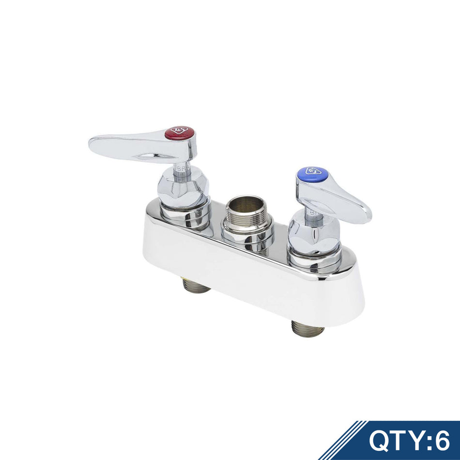 4" Deck Mount Workboard Faucet, Less Nozzle, Cerama, Lever Handles (QTY. 6)