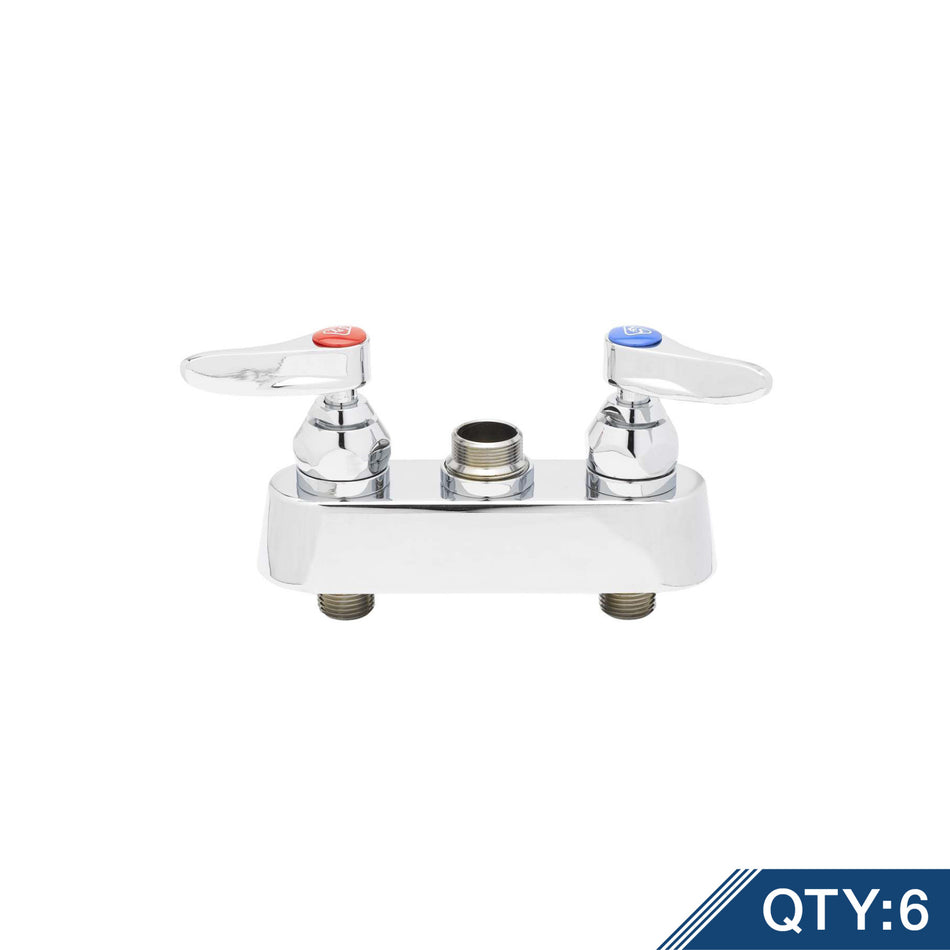 Workboard Faucet, Deck Mount, 4" Centers, Lever Handles, Less Nozzle (Qty. 6) Master Pack