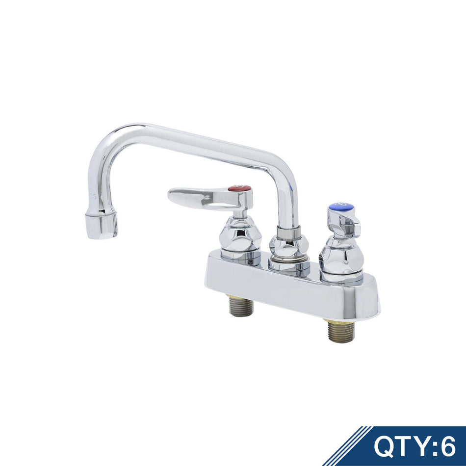 Workboard Faucet, Deck Mount, 4" Centers, 6" Swing Nozzle, Lever Handl (Qty. 6)