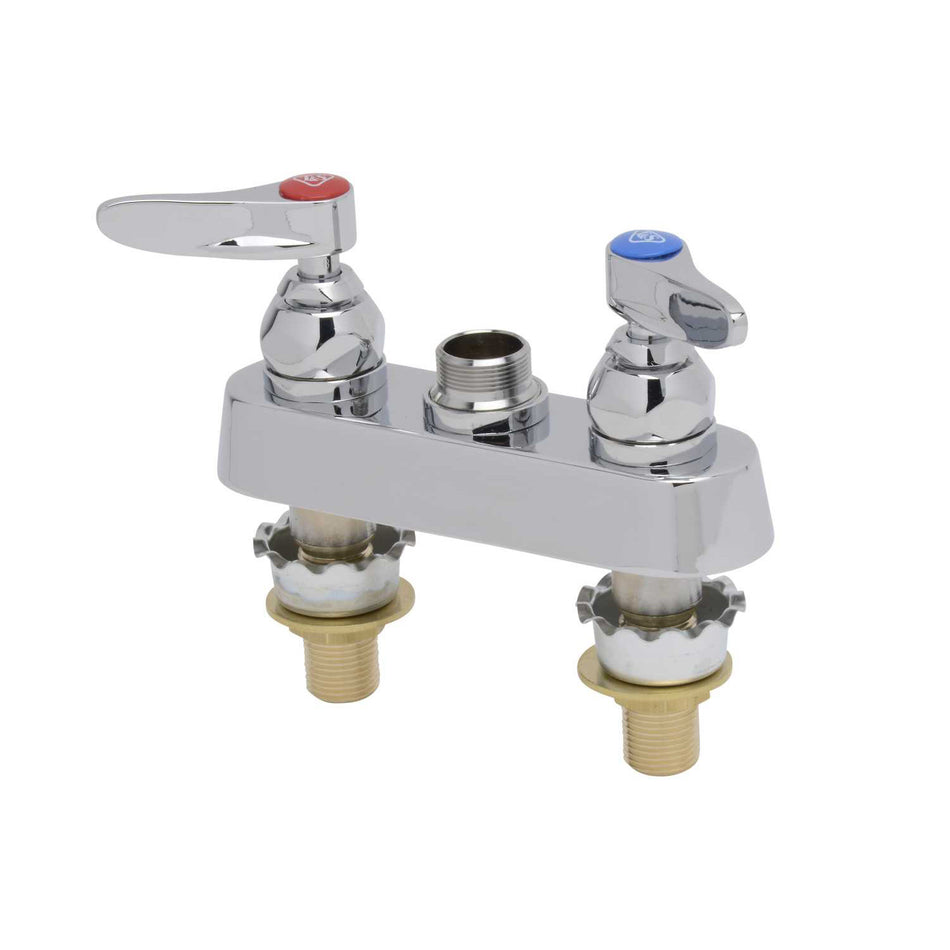 Workboard Faucet, Deck Mount, 4" Centers, Lever Handles, 2" Shank, Less Nozzle