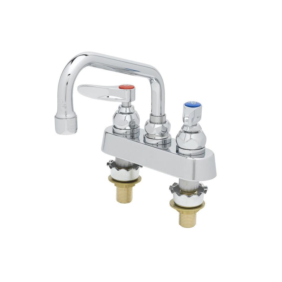 Workboard Faucet, Deck Mount, 4" Centers, 6" Swing Nozzle, Lever Handles, 2" Shank