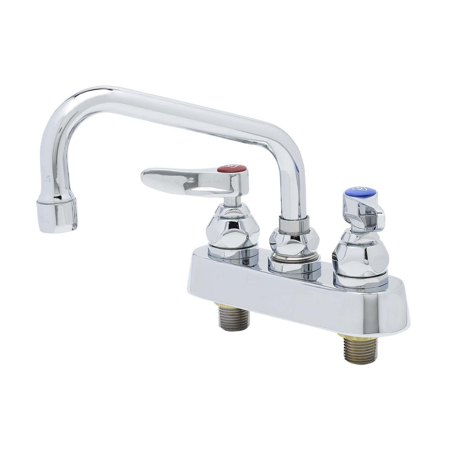 T&S B-1110 Deck Mount Faucet - 6" Swing Spout, 4" Centers