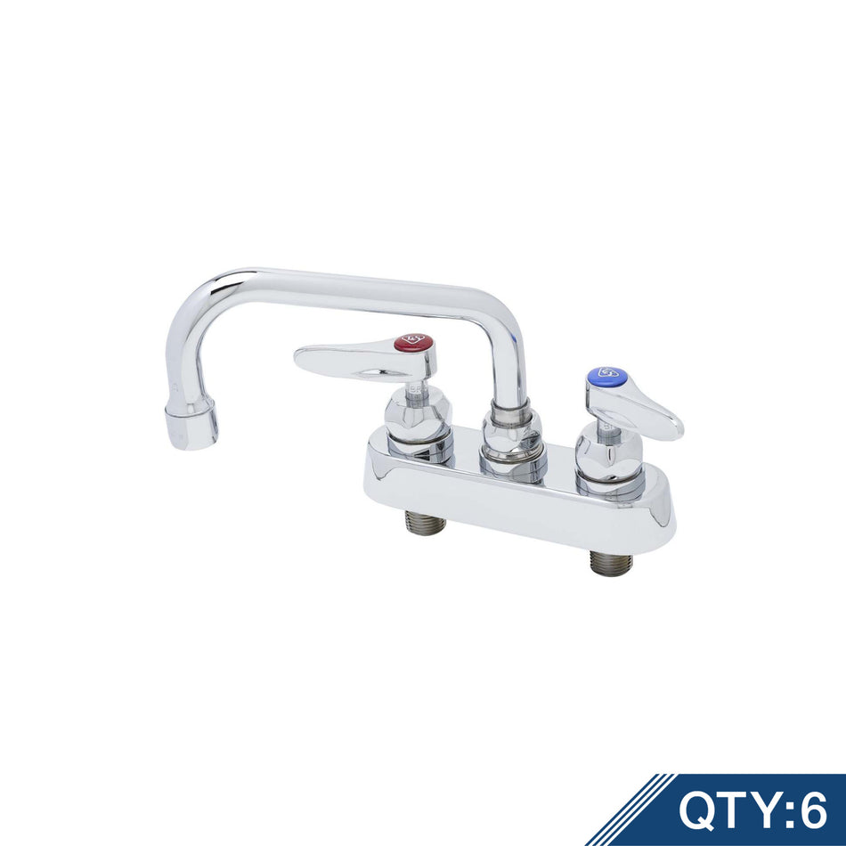 4" Workboard Faucet, Deck Mount, Ceramas, 8" Swing Nozzle, Lever Handles (Qty. 6)