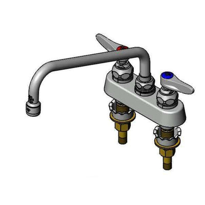 T&S Brass B-1112-XS Deck Mount Workboard Faucet - 10" Spout & XS Shanks