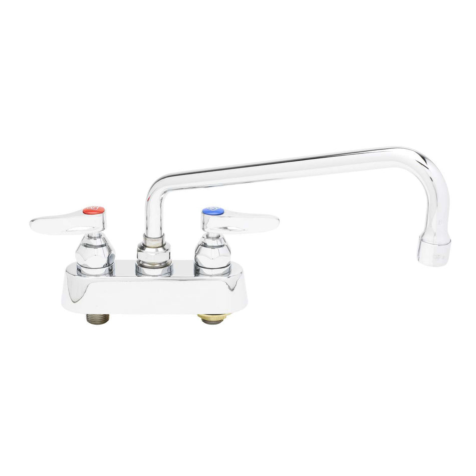 T&S B-1112 Deck Mount Faucet - 10" Swing Spout, 4" Centers