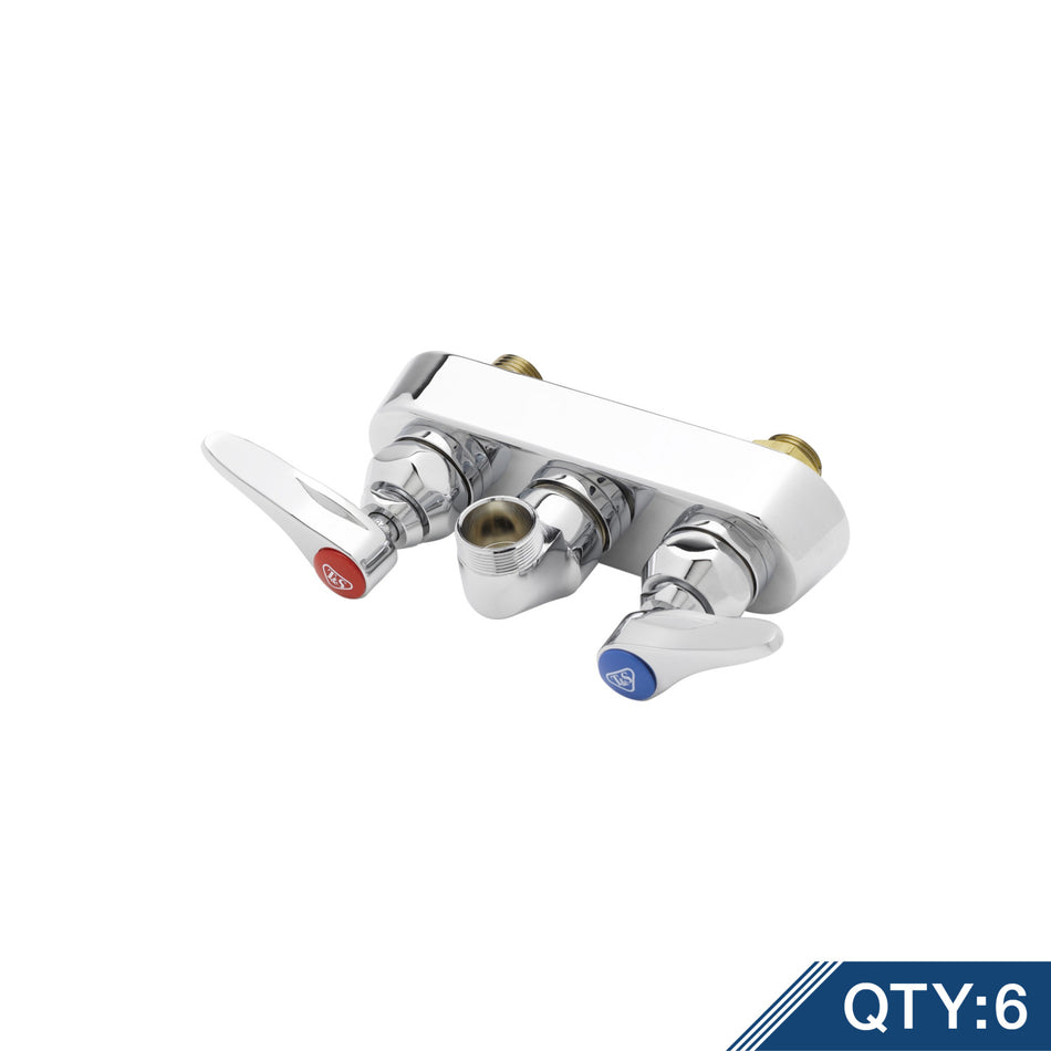 Workboard Faucet, Wall Mount, 4" Centers, Lever Handles, Less Nozzle (Qty. 6)