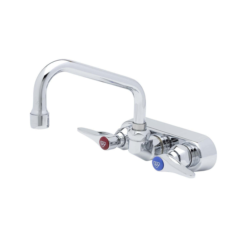 T&S B-1115 Splash Mount Faucet - 6" Swing Spout, 4" Centers