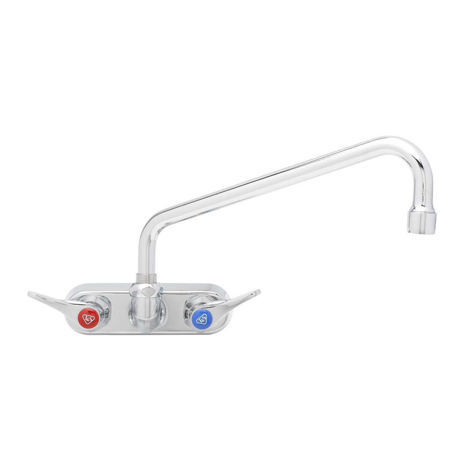 T&S B-1117 Splash Mount Faucet - 10" Swing Spout, 4" Centers