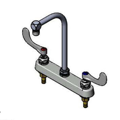 T&S Brass B-1120-04 Workboard Faucet - 8" Centers & High-Arc Gooseneck