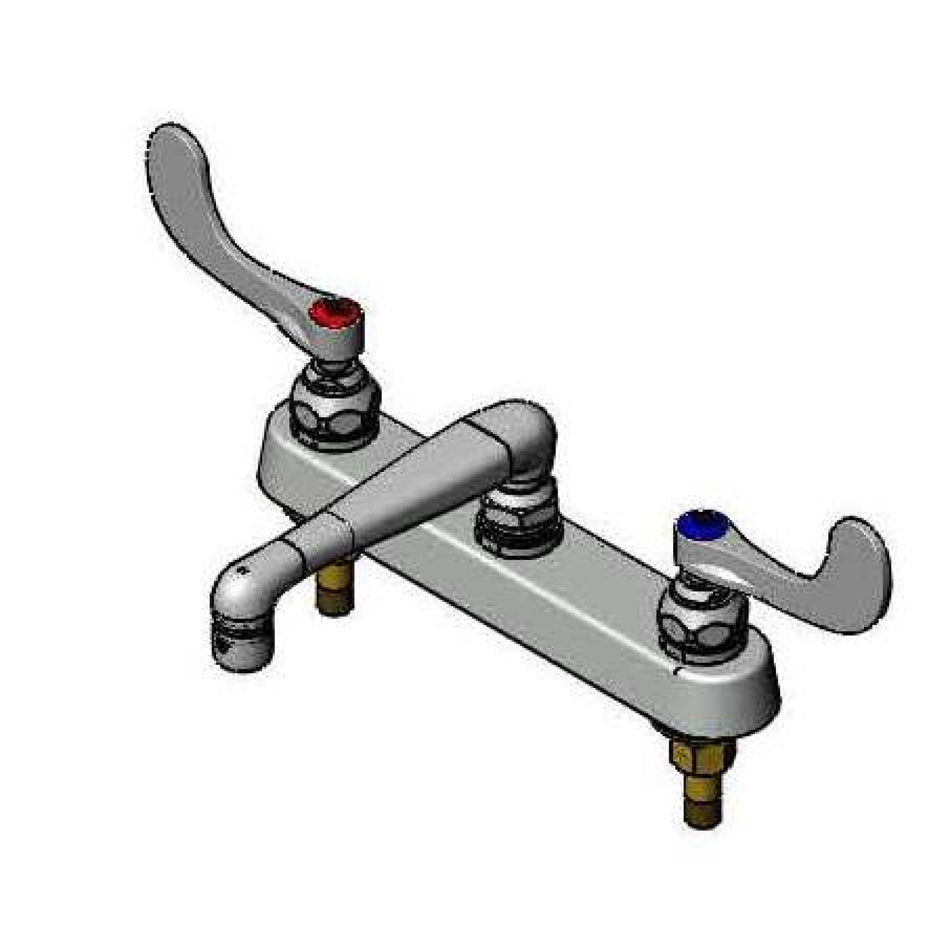 Workboard Faucet, 8" Deck Mount, 6" Swivel Cast Spout, 2.2 GPM Aerator, 4" Wrist Handles