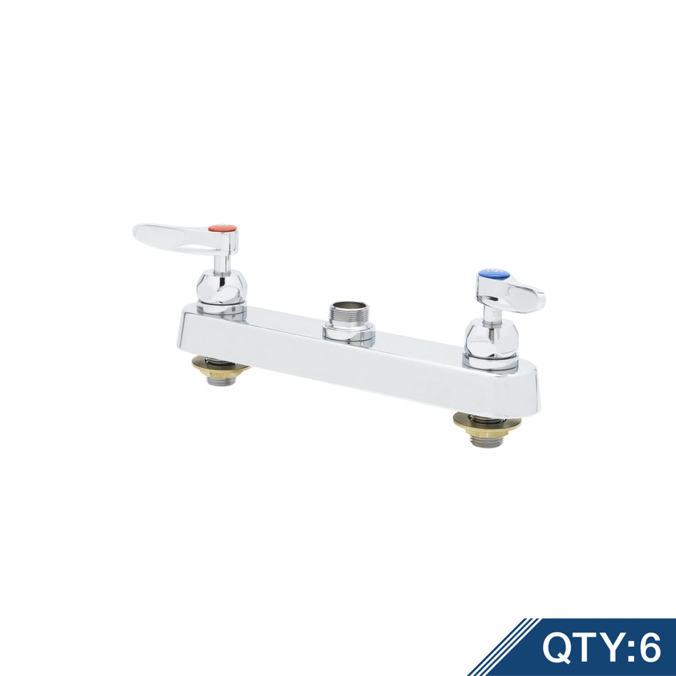 8" Deck Mount Workboard Faucet, Less Nozzle, Cerama, Lever Handles (QTY. 6)