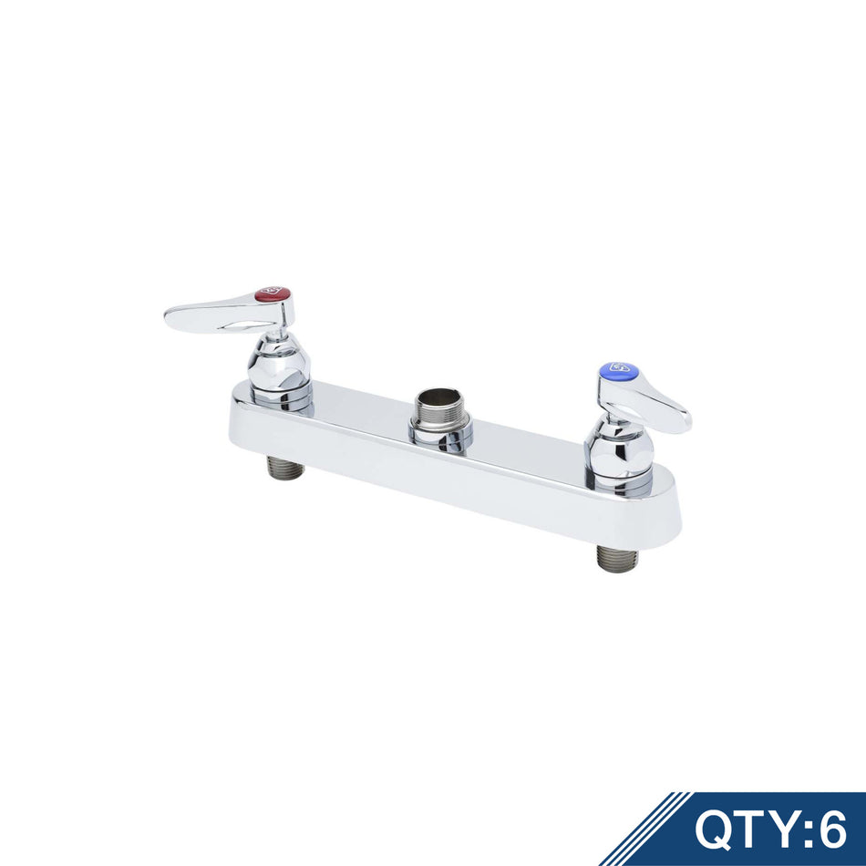 Workboard Faucet, Deck Mount, 8" Centers, Lever Handles, Less Nozzle (Qty. 6)