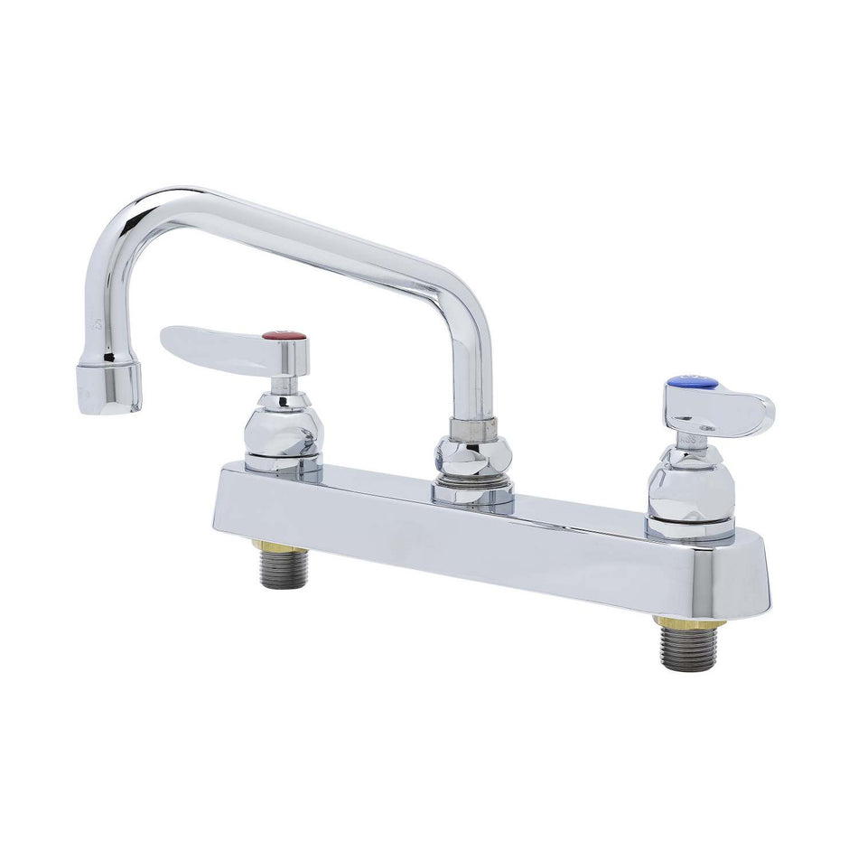 T&S B-1120 Deck Mount Faucet - 6" Swing Spout, 8" Centers