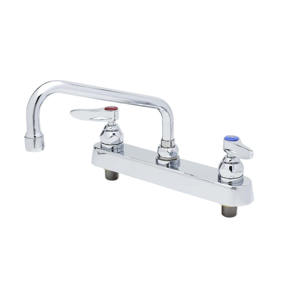 T&S B-1122 Deck Mount Faucet - 10" Swing Spout, 8" Centers