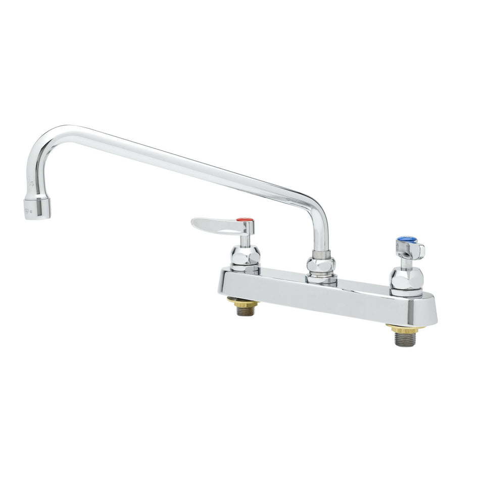8" Deck Mount Workboard Faucet, 12" Swing Nozzle w/ 2.2 GPM Aerator, Cerama, Lever Handles