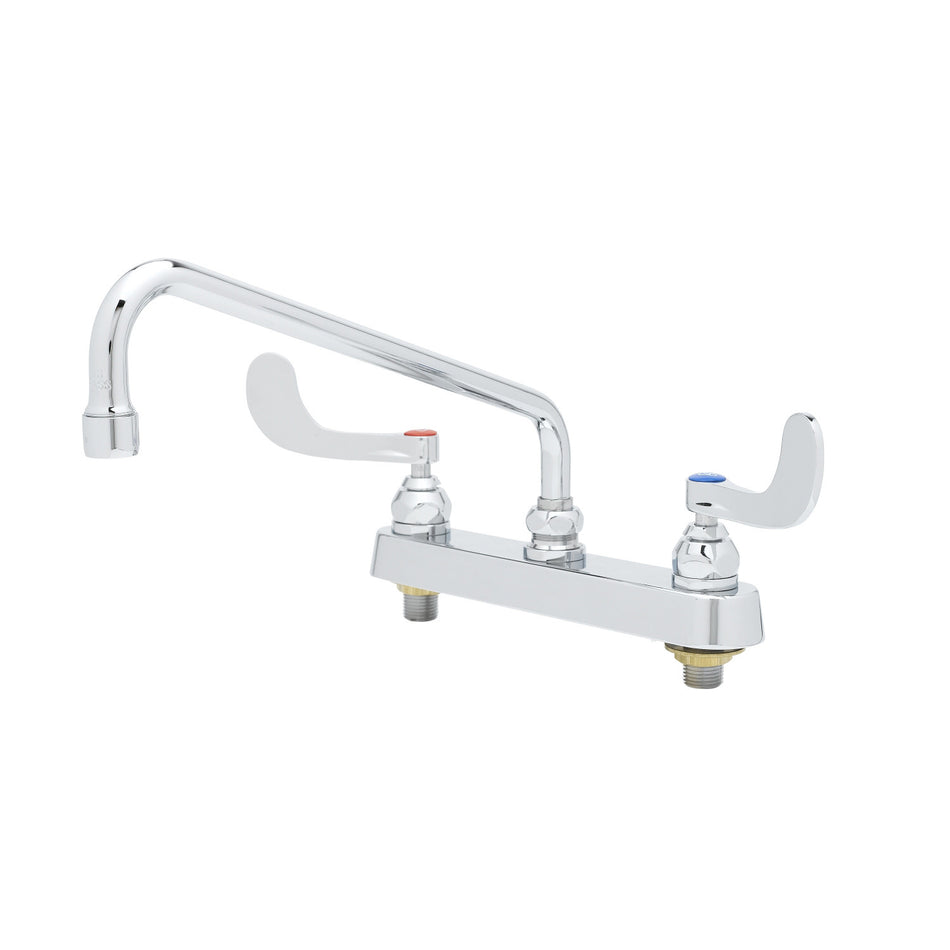 Workboard Faucet, 8" Deck Mount, 12" Swing Nozzle, 4" Wrist-Action Handles