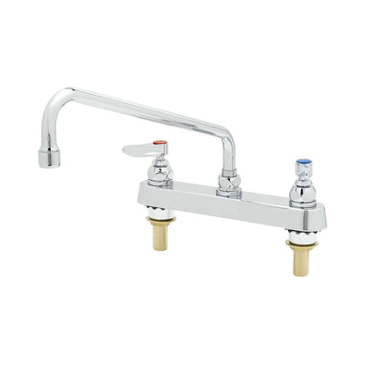 T&S Brass B-1123-XS Deck Mount Faucet - 8" Centers & 2" XS Shanks