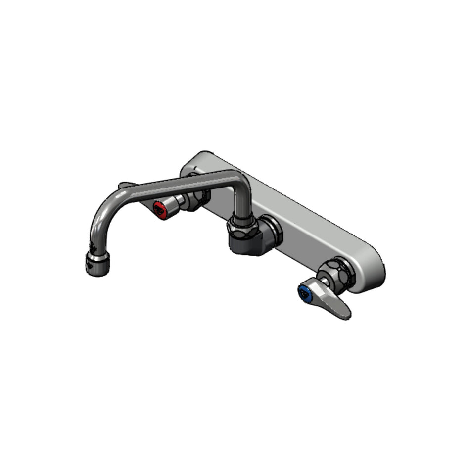 Workboard Faucet, Wall Mount, 8" Centers, 8" Swing Nozzle, Ceramas, and Lever Handles