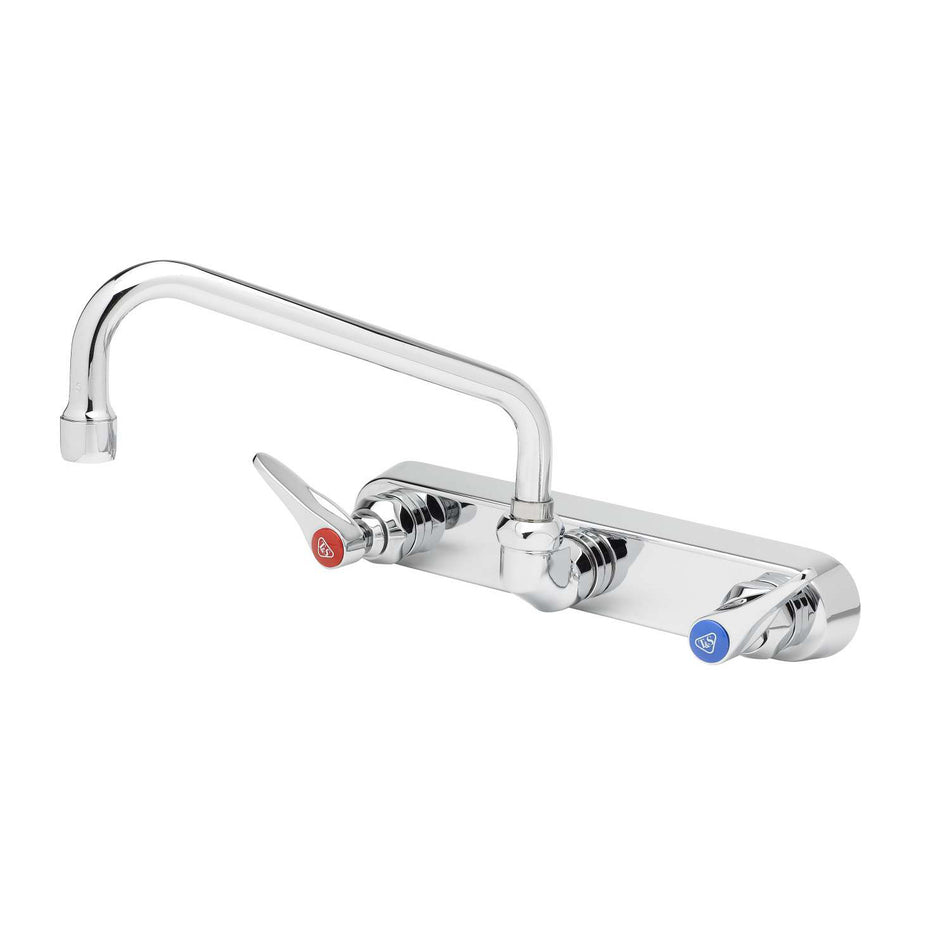 Workboard Faucet, Wall Mount, 8" Centers, 10" Swing Nozzle, Lever Handles