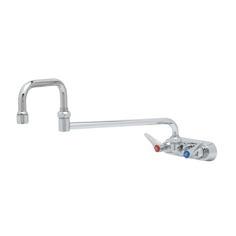 4" Workboard Faucet, Wall Mount, Ceramas, 18" Double Joint Nozzle, Lever Handles