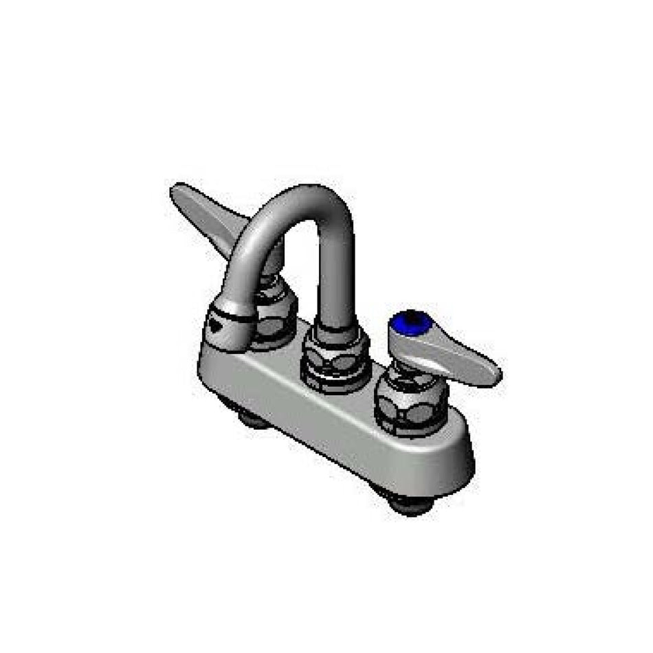 Workboard Faucet, Deck Mount, 4" Centers, 131X Swivel Gooseneck, Lever Handles