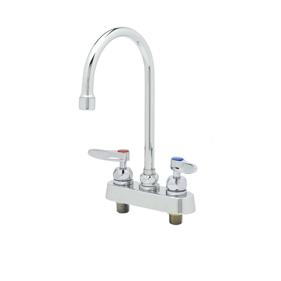 Workboard Faucet, 4" Deck Mount, Ceramas, Swivel Gooseneck, 2.2 GPM Aerator, Lever Handles